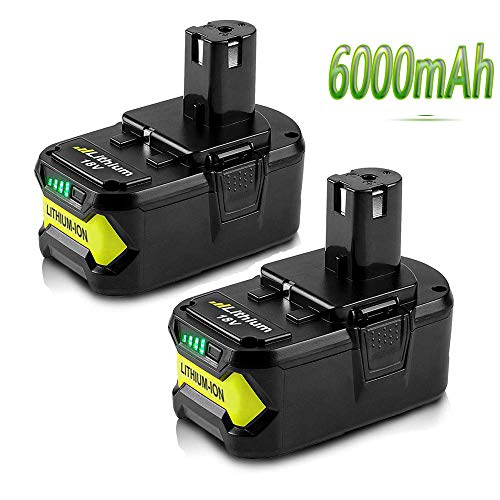 18V 6000mAh High Capacity Replacement Battery for Ryobi P108 P105 P102 P103 P107