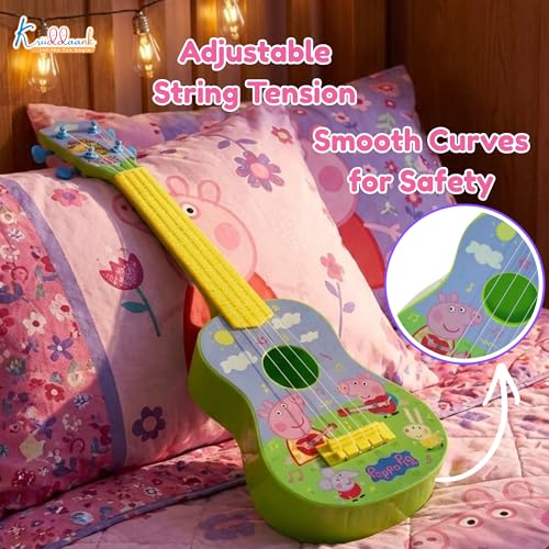Image of Hasbro Peppa Pig Theme Guitar (Big) Interactive Sounds, Birthday Present Musical Instrument for Kids | Fun & Educational Toy for Kids | Safe, Engaging & Interactive Play
