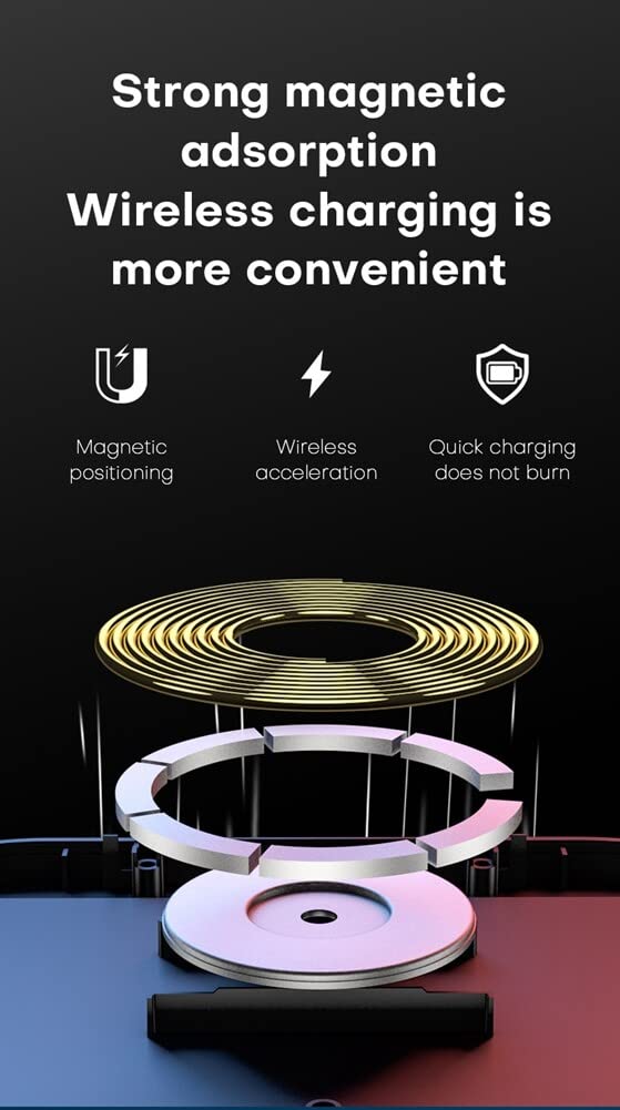 ihreesy HUD Head Up Display Holder Wireless Fast Charging,GPS Display Projection Mini Screen Magnetic Suction Phone Charging Mount,Type 3