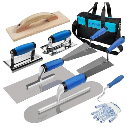 10-Piece Contractor-Grade Concrete Trowel Set