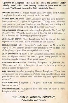 Hardcover The Laughton story;: An intimate story of Charles Laughton Book