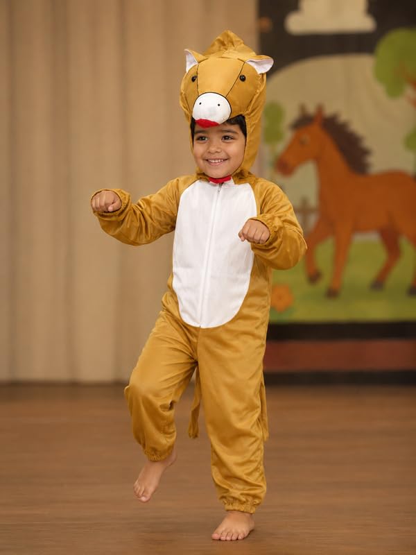 Image of Animal Costume for Kids | Plush Fancy Dress Costume for Boys & Girls |School Fancy Dress, Annual Day, Jungle Theme, Role Play, Halloween & Birthday Party