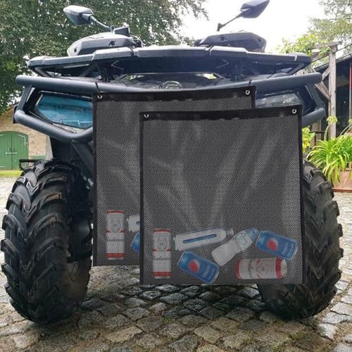 2 Pcs UTV Trash Sack PVC Mesh Bag Universal UTV Mesh Bags - UTV Accessories - Compatible with Polaris RZR Can-Am CFmoto Teryx Kawasaki Golf Cart Arctic Cat (Black)