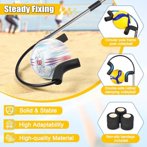 Image of AugFir Volleyball Spike Trainer, Adjustable Length 55 inch-71 inch Volleyball Hitting Trainer, Double Arc Protection Quick Pickup Volleyball Training Equipment (B&S)
