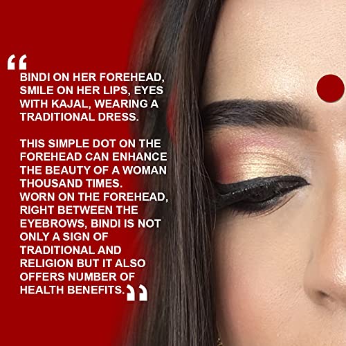 Image of PERPAA Premium Velvet Sticker Kumkum Bindi Box of 15 Flaps - Pottu for Women,Ladies, Girls (Size 01, Diameter 15mm, Light Maroon)