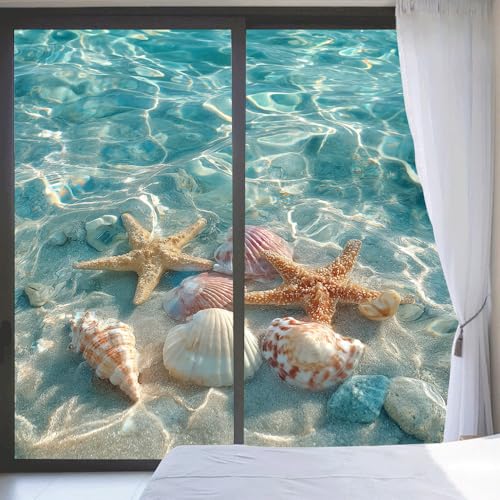 Vinilo adhesivo decorativo para ventana con diseño Underwater Beach miniatura 6