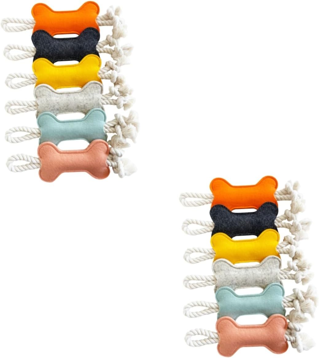 FRCOLOR 12pcs Dog Teething Toys for Puppies Dog Chewing Toy Bone Molar Stick Teeth Pet Accessory Plaything