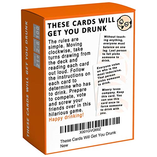 Image of Awestuffs These Cards Will Get You Drunk, Party Card Game for Adults, 100 Cards, Paper, Modern Style, 2-8 Players