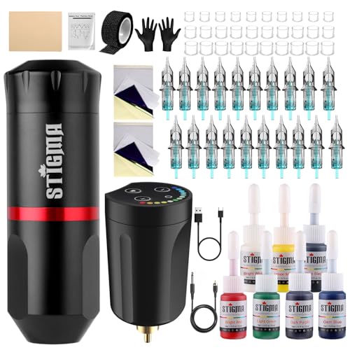 Stigma Wireless Tattoo Gun Tattoo Kit Complete With Rotary Tattoo Pen,1400 Mah Tattoo Battery cover