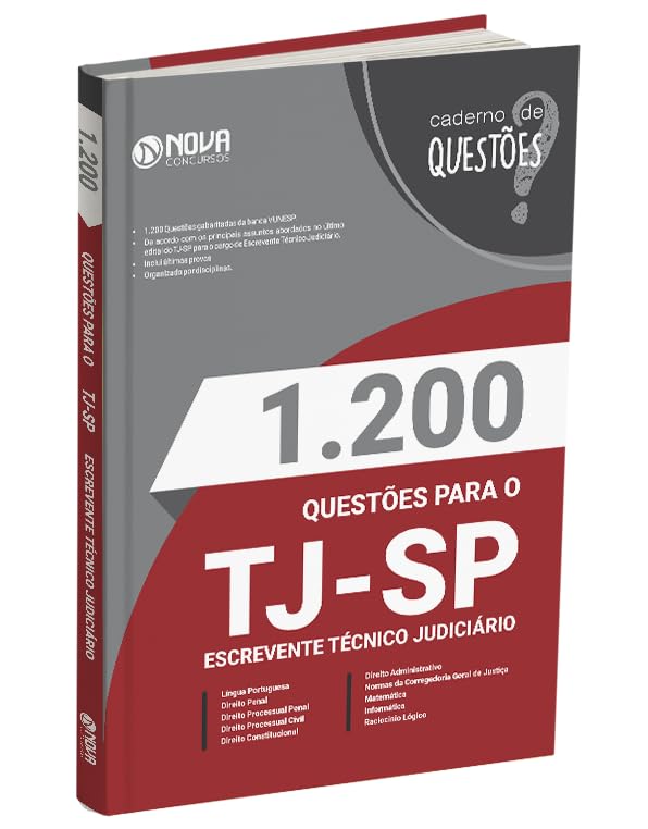 Livro 1.200 Questões Gabaritadas TJ-SP - Escrevente Técnico Judiciário