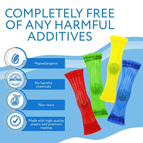 The Original Monkey Fidgetz Mesh-And-Marble Fidget Toy - 8-Pack - Helps Stress / Anxiety For Adults And Kids - Great Mesh And Marble Toys For Sensory Need - No Bpa - By Impresa Products #TOP4