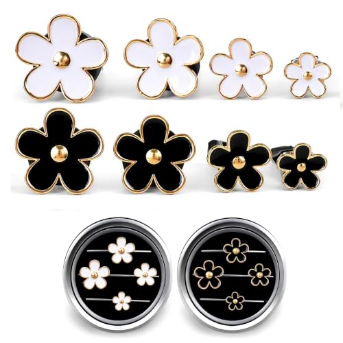 8 Pcs Daisy Flower Car Air Fresheners Vent Clips Cute Car Accessories