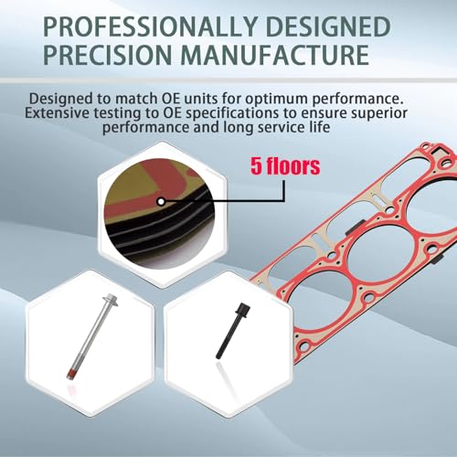Image of 12688943 Head Gasket with Head Bolts Set for Chevrolet Camaro Corvette Silverado 1500 Suburban Tahoe,for GMC Sierra 1500 Yukon XL Cadillac Escalade 6.2L LT1 LT L86 L87 L94 2014-2021 26749PT