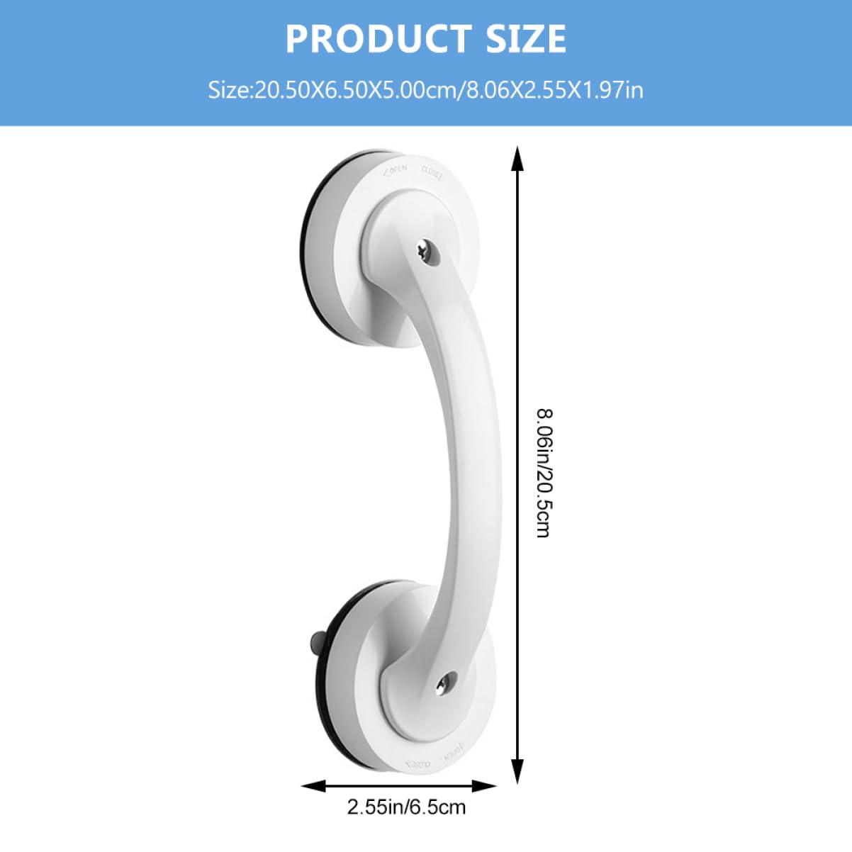 PRETYZOOM Elderly Shower Grab Bar Suction Cup Handle for Bathroom Sturdy Grab Bars for Seniors Easy to Install Remove