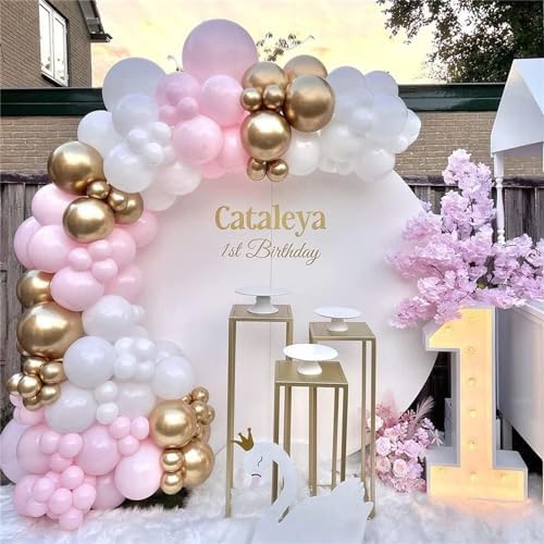 SINGOMON Pink Balloon Arch Kit Baptism Balloon Garland Kit God Bless Balloons Kit White Pink Gold Baptism Balloons for First Communion Decorations, Baptism Decorations, Baby Shower Decorations Girl — view 3