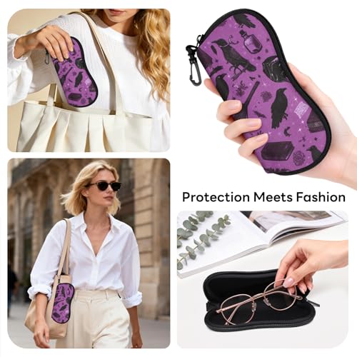 Image of Sunglasses Case with Belt Clip, Ultra Light Neoprene Zipper Soft Padded Glasses Case for Women Men