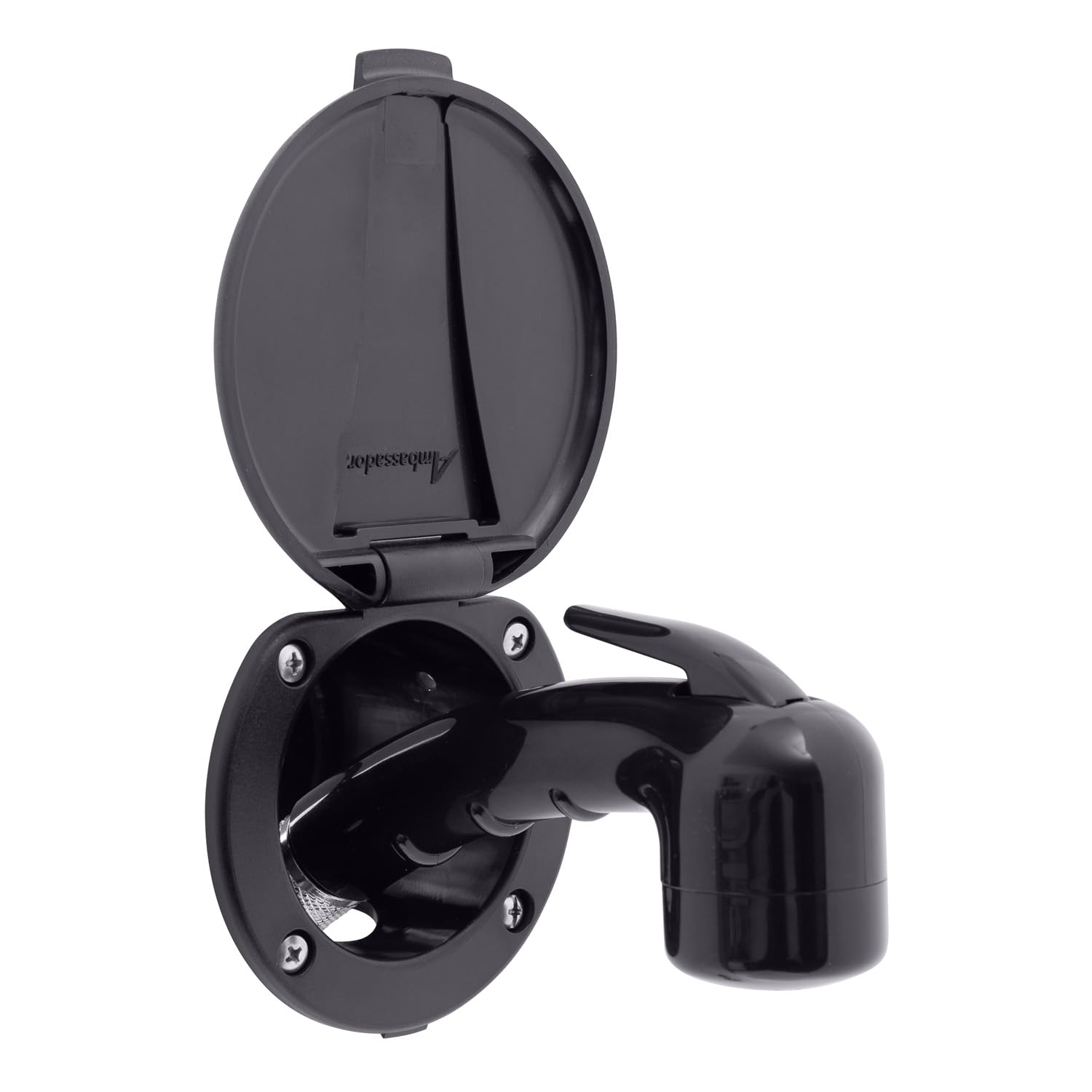 Recessed Shower- Black Cup & Lid, Small Black Sprayer (No Eyelet), 6' Stainless Steel Hose - 136-0018-KP-W