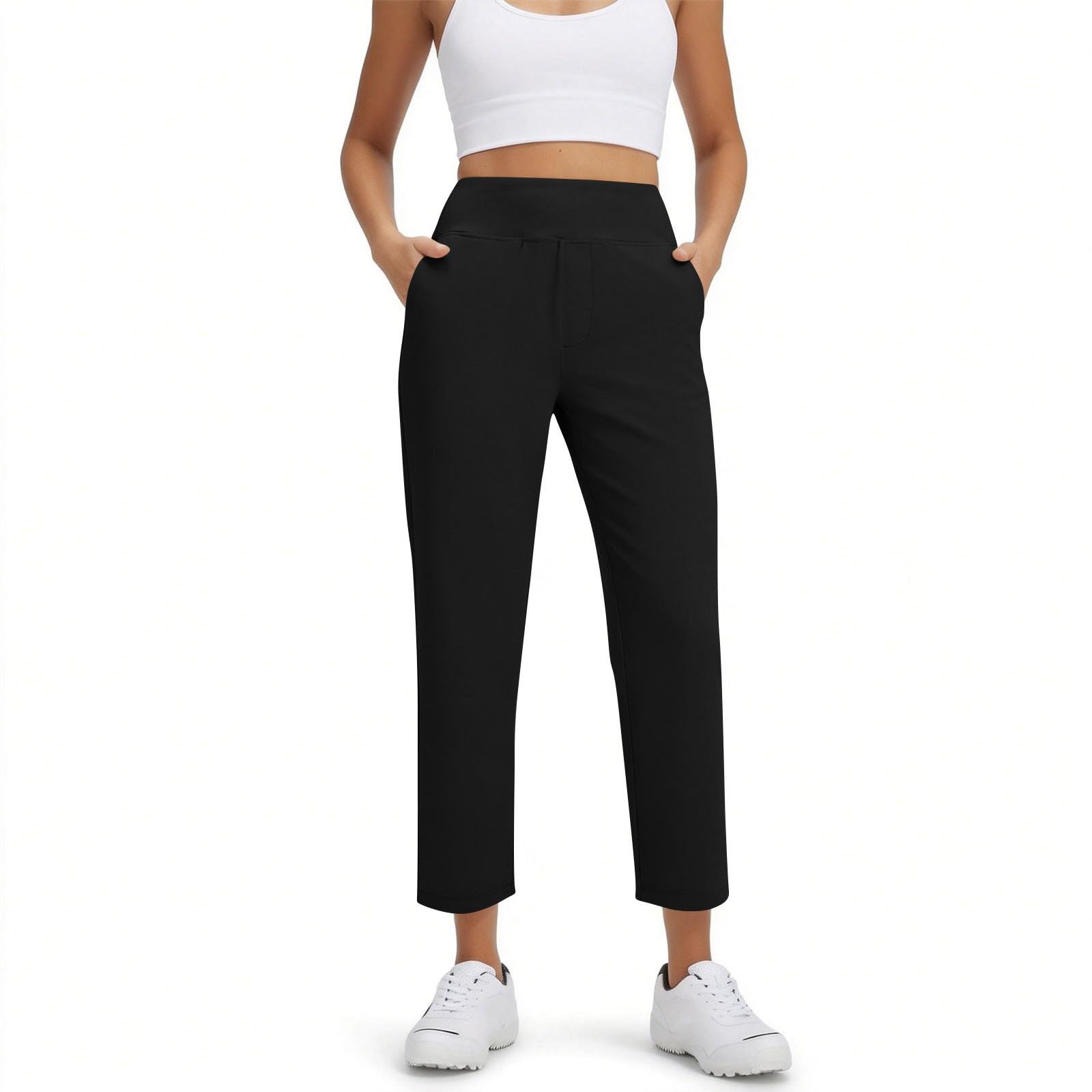 Chino Hose Damen Stretch Golfhose 7/8 Golf Hosen Sommer Jogginghose Lässig Sporthose Lang Freizeithose Sport Trainingshose Leichte Stoffhose Business Anzughose Laufhose Sommerhose