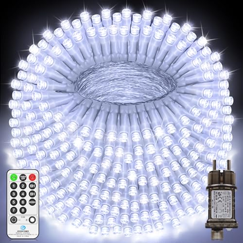 LYNNON 30m 1000 LED Lichterkette Außen Weiß Lichterkette Outdoor...
