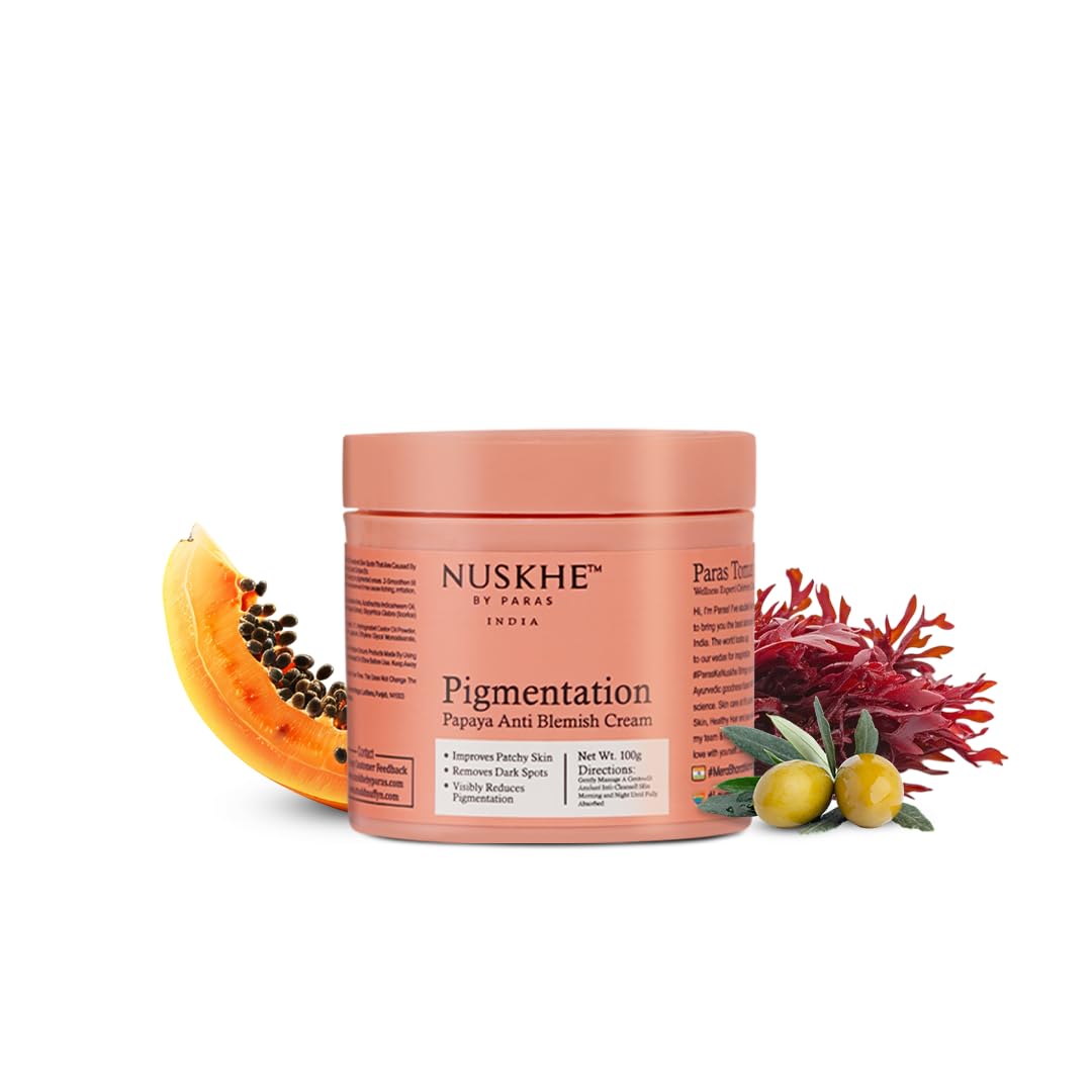 Nuskhe by Paras Ayurvedic Pigmentation Papaya Anti Blemish Cream for Pigmentation and Blemishes removal- 100 ML (Unisex Product, Suitable for all skin types)