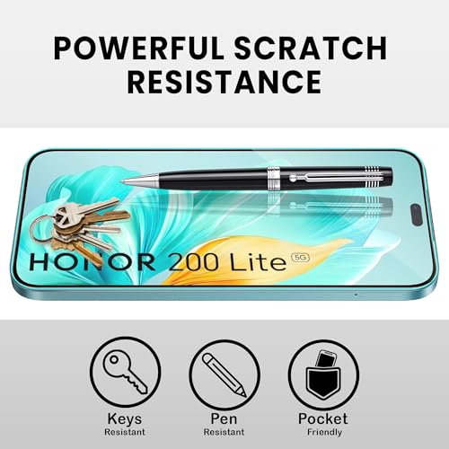 Image of ArmourPro Military Grade Gorilla Tempered Glass Screen Protector for Honor 200 Lite 5G with Edge-to-Edge Protector Coverage, Cable Protector and Easy Installation kit (6.7 Inch)