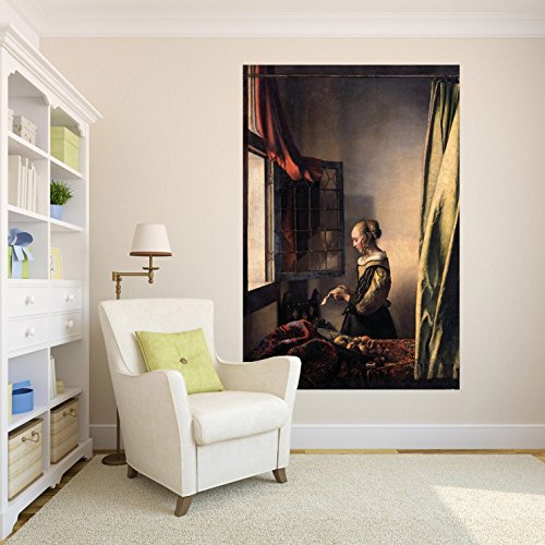 1art1 Johannes Vermeer Dziewczyna z napisem na otwartym oknie, 1657–1659, samoprzylepna fototapeta, plakat 180 x 120 cm
