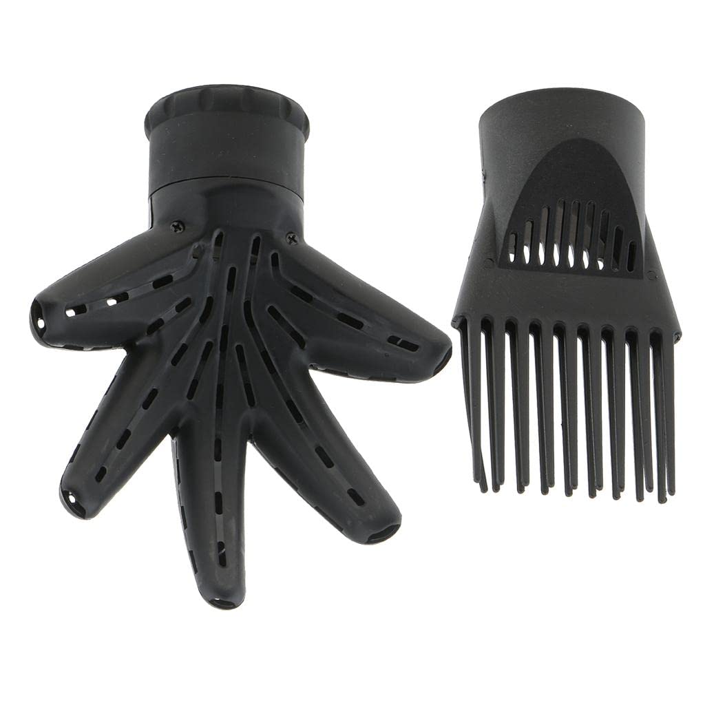 Effortlessly Style & Perfectly Dry Any Hair Type - 2x Universal Curly Straight Hair Dryer Diffuser Comb Set - Fits Most Hair Dryers - Plastic Material - Salon Quality Styling image 2