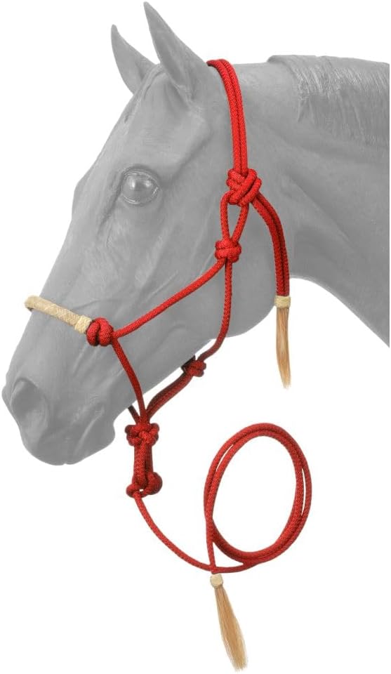 Tough1 Rawhide Noseband Rope Halter with Lead