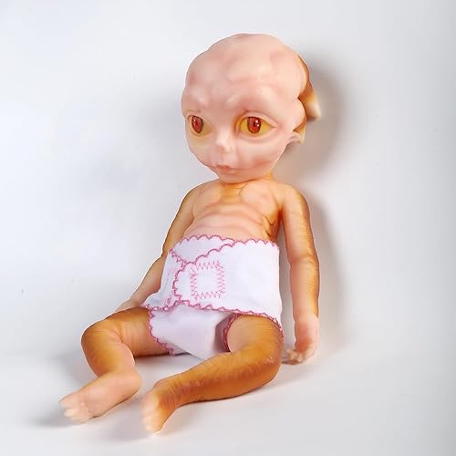 OZYZPO Muñeca de bebé Reborn de silicona completa de 14 pulgadas, muñeca de bebé realista con ojo de extraterrestre abierto, no muñecas de vinilo,