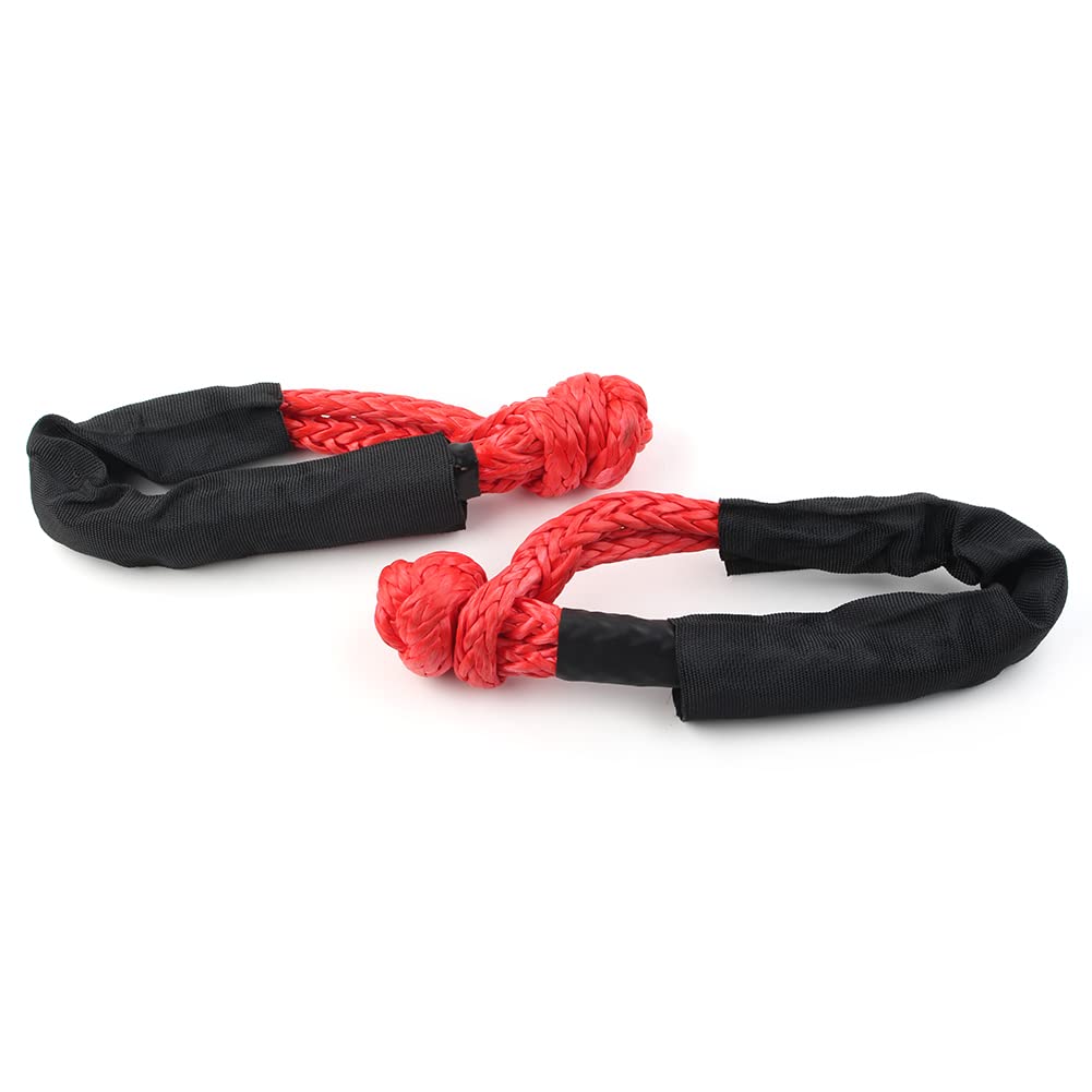 Cnswee6 1 Pair Synthetic Shackle Towing Rope (3800 Lbs Breaking Strength) with Protective Sleeve Accessaries For Truck, Off-Road