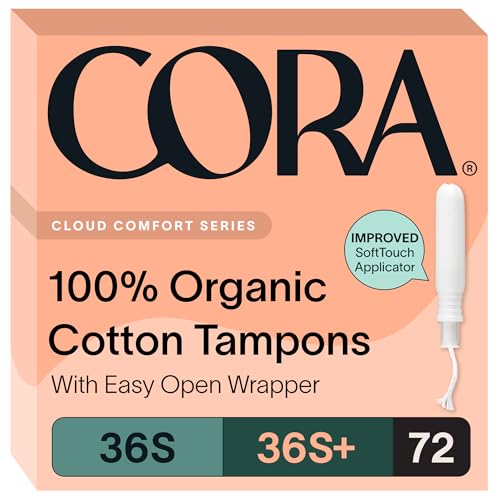 Cora Organic Cotton Tampons Multipack (36 Super 36 Super Plus Tampons)