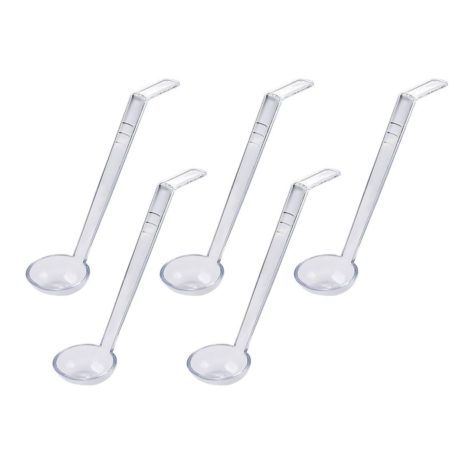 Buxuaaaa 5Piece Practical Clear Soup Spoons with 20cm Handle Ideal for Banquets Cocktails Serving and Kitchen Use Party Catering Utensils