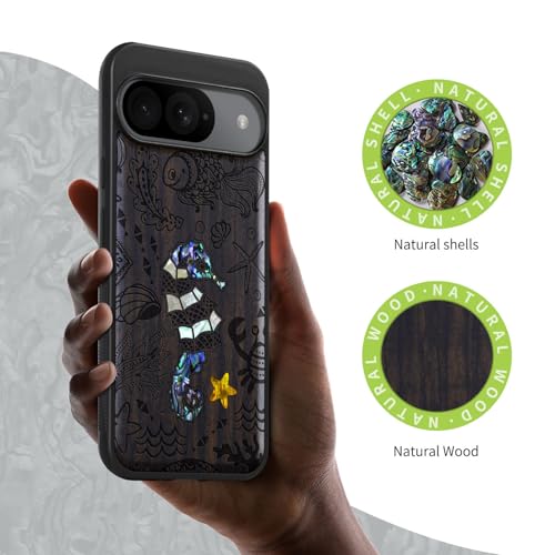 Coque antichoc Pixel 9 protection bois et coquille Carveit - 2