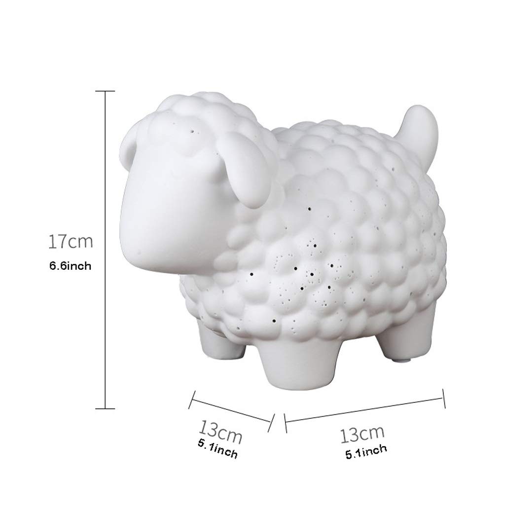 Lámparas de Mesa, Lámpara de Lectura, Lámpara de Escritorio, Lámpara de Mesa de Porcelana Blanca con Forma de Animal, Oveja, Lámpara de Noche para Dormitorio, Lámpara de Mesa