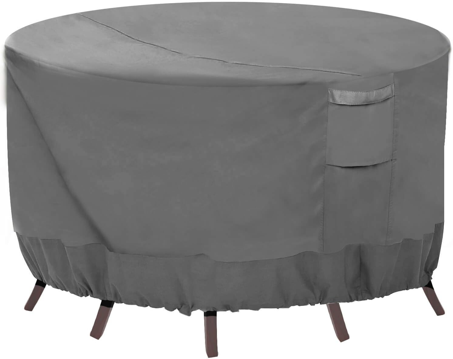VailgeRound Patio Furniture Covers, 100% Waterproof Outdoor Table Chair Set Covers, Anti-Fading Cover for Outdoor Furniture Set, UV Resistant, 96"DIAx28"H, Grey