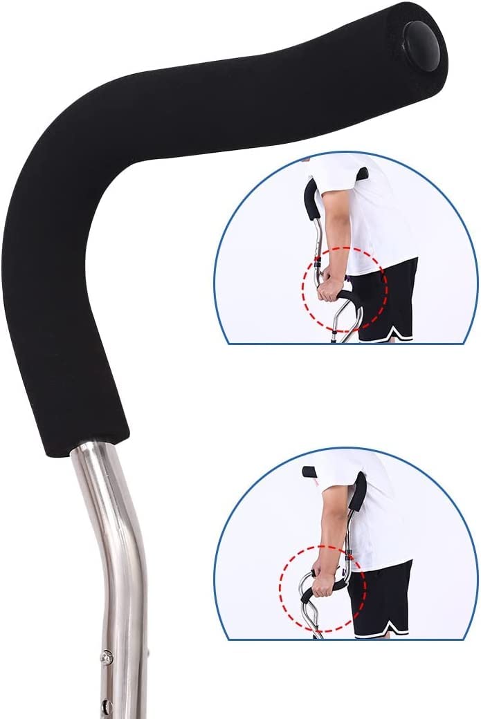 Stampelle da passeggio Stampelle ascellari tipo S per adulti Stampelle per ascelle ad altezza regolabile Bastoni da passeggio medici pieghevoli in acciaio inossidabile per uomini e donne Ausilio per