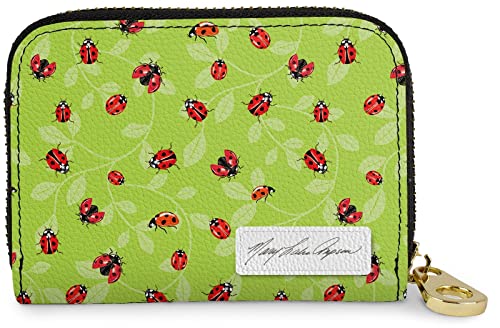 Monarque RFID Secure Armored Signature Zipper Wallet (Mary Lake-Thompson Ladybugs)
