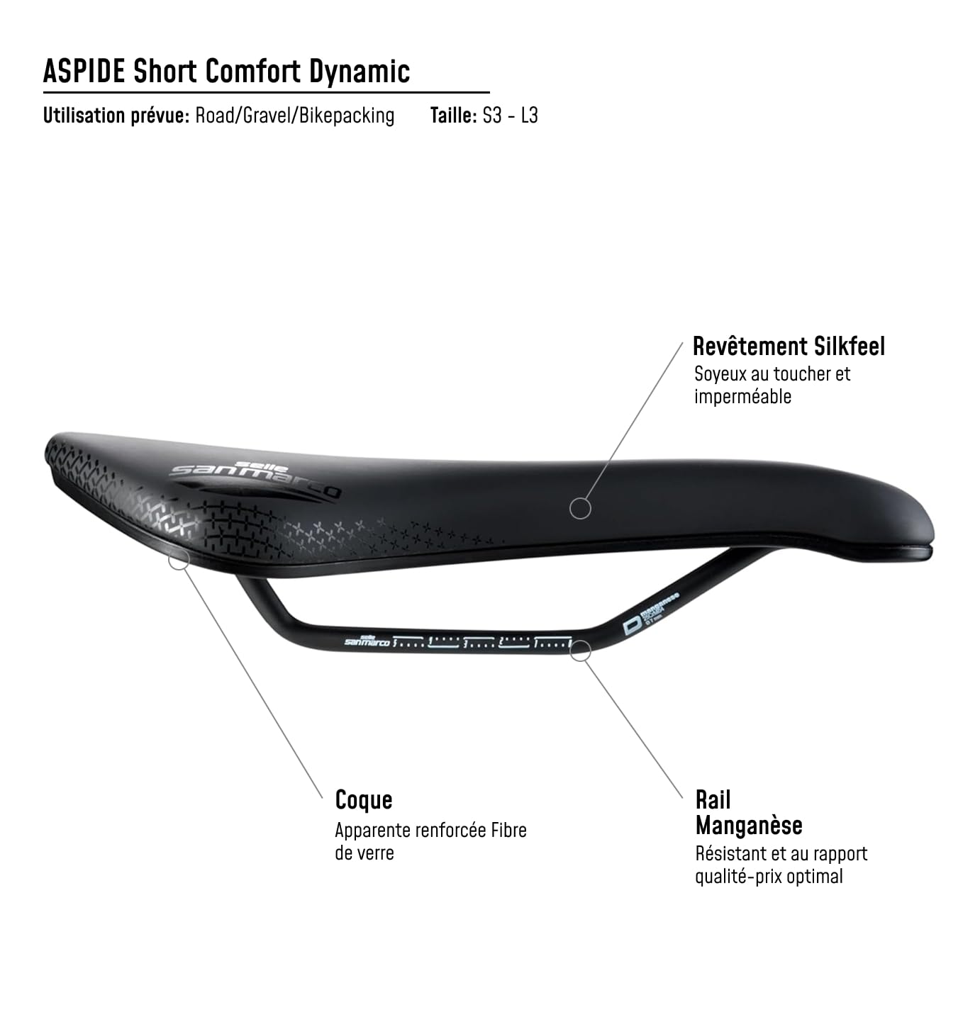 Selle San Marco Aspide Short Comfort Dynamic vélo