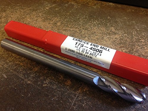 .500" 1/2" 4 Flute Extra Long Carbide Ball End Mill