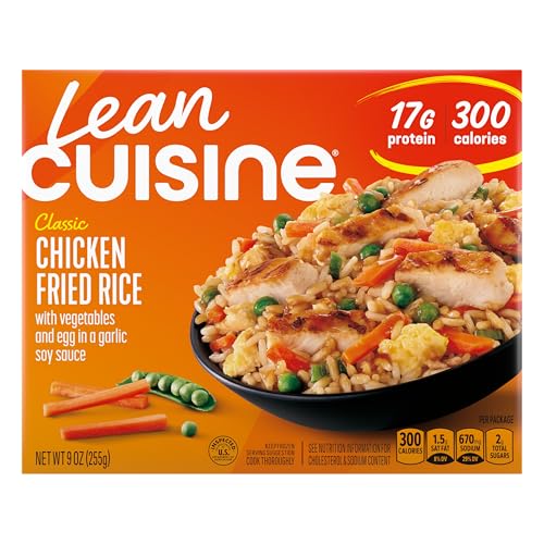 Microwave Lean Cuisine Frozen Meal Chicken Fried Rice, Comfort Cravings Microwave Meal, Frozen Chicken Dinner with Rice, Frozen Dinner for One