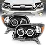 AmeriLite Black Projector Headlights Dual Intense LED Halo for Toyota 4 Runner - Passenger and Driver Side