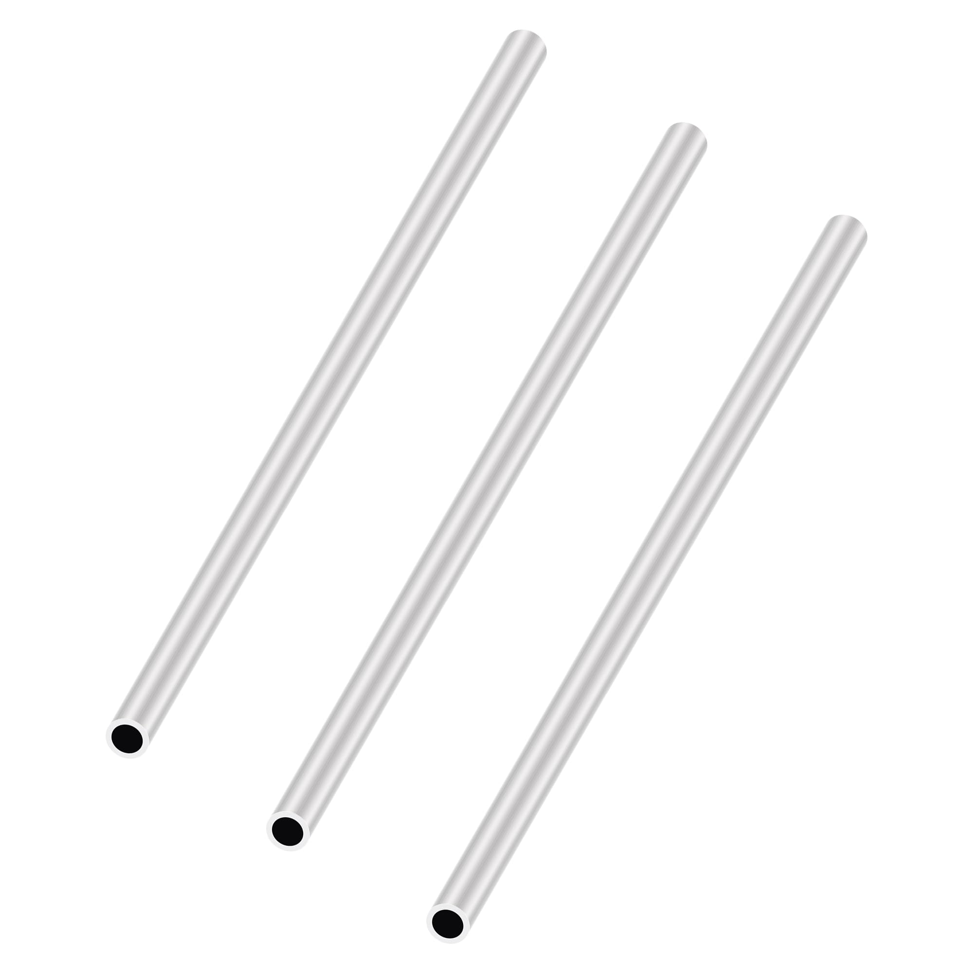 LAVMHAB 6063 Aluminum Tube 7mm OD x 5mm ID 1.0mm Wall Thickness 200mm Length, Aluminum Round Tubing Seamless Straight Pipes (3pcs)