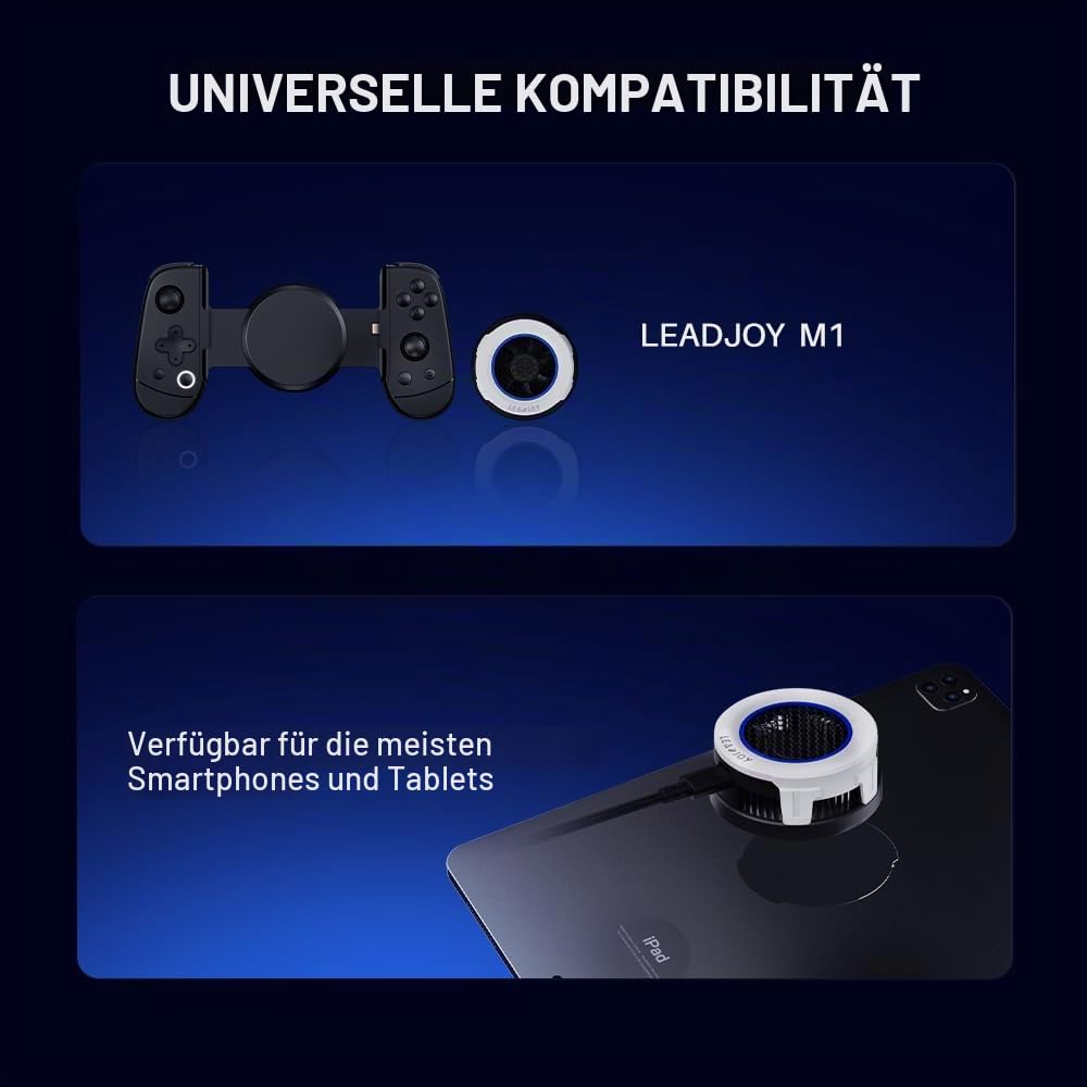 Leadjoy H1 Gaming Telefonkühler, Halbleiter-Magnetkühler für Android/iPhone mit 30dB Silent Modus, Typ-C Kabel, 80.1g, kompakter MagSafe Lüfter mit