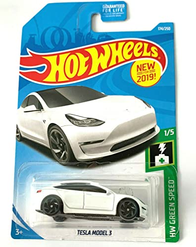 Hot Wheels Tesla Model 3 DieCast 1:5 Blanco 2019 miniatura 2
