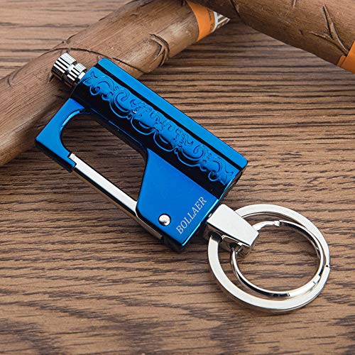 Bollaer Outdoor Emergency Fire Starter Flint Match Lighter Keychain, Flint Metal Matchstick Fire Starter With Keychain For Camping Hiking Best Gift (Blue) #TOP1
