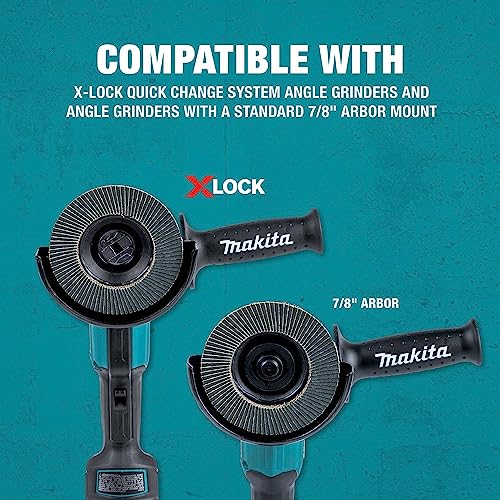 Makita T-03947 X-Lock 4‑1/2" 80 Grit Type 27 Flat Blending and Finishing Flap Disc for X-Lock and All 7/8" Arbor Grinders - image 6