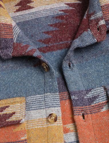 Image of ZAFUL Unisex Plaid Flannel Shirt Jacket Button Down Long Sleeve Pocket Coat Outwear | Mens Fall Clothes Lightweight Long Sleeve Button Down Flap Pocket Jacket Tops for Fall&Winter 2026