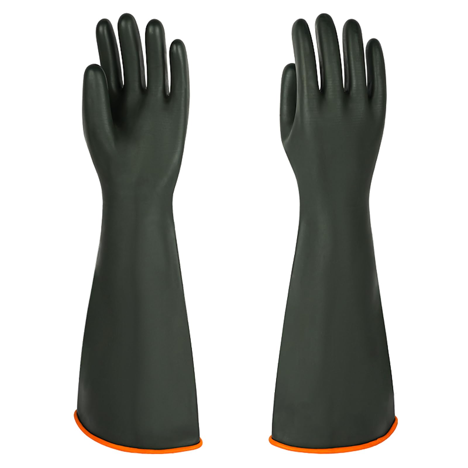 Heavy Latex Chemical Resistant Gloves - Reusable Long Rubber Dishwashing Gloves with Forearm Protection for Men - Waterproof, Industrial Safety Gear,