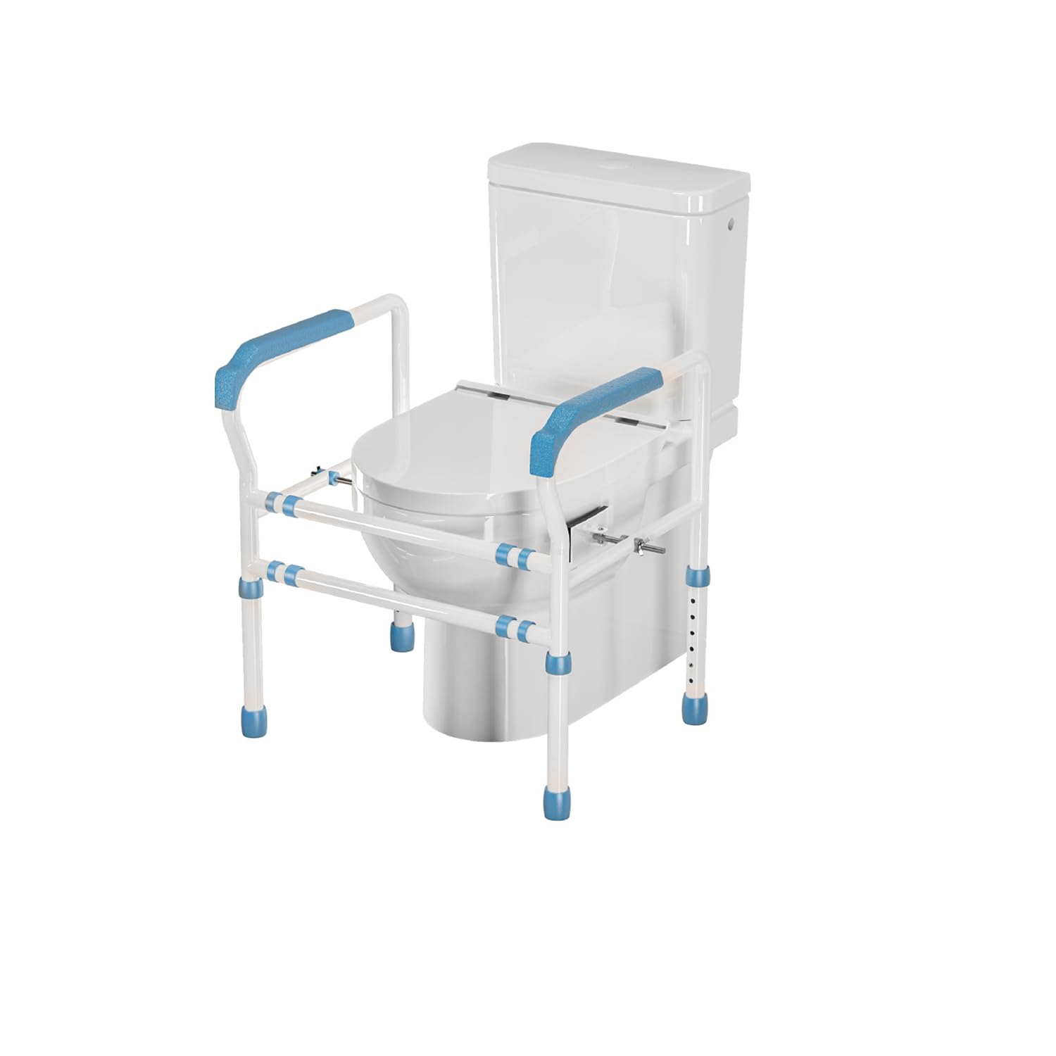 Barre d'appui de toilettes VED en acier avec pince de fixation pour PMR