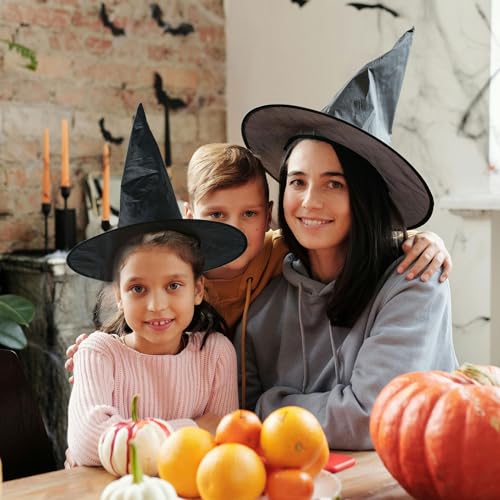 EUPSIIU Kids Purple Witch Costume Black Pointed Wizard Hat Tutu Dress Witch Hat Witch Outfit Halloween Dress Up Boys And Girls Carnival World Book Day Book Characters Costumes (2 pcs) - Image 3